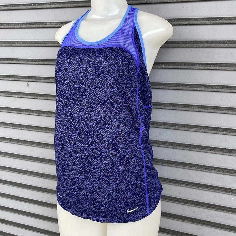 Nike Dri-FIT Purple Blue Snakeskin Reptile Print Mesh Racerback Tank Top M